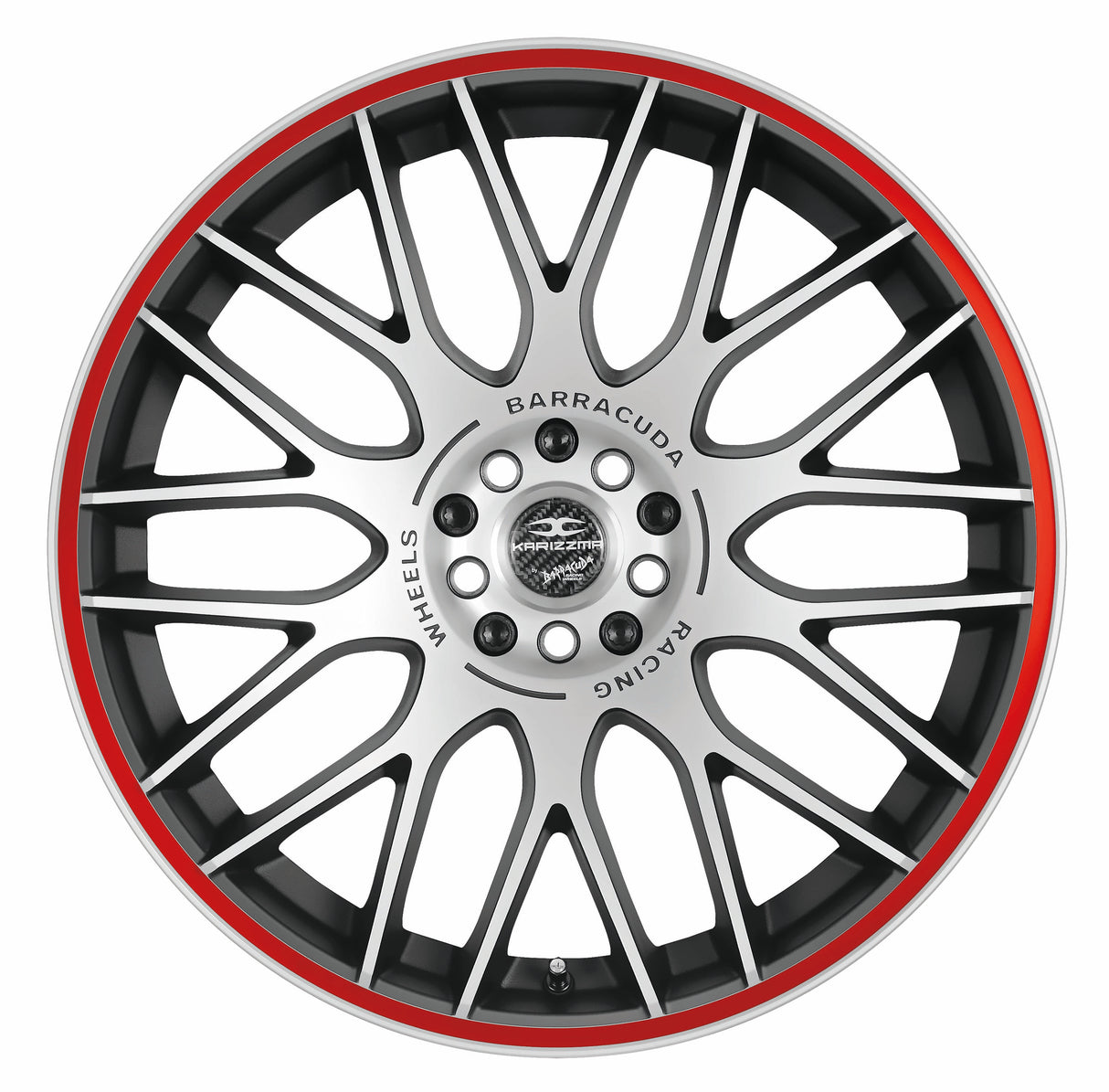 Barracuda Karizzma Alufelge 7,5x17 ET38 4x98/4x108 Mattblack Puresports Color Trim rot