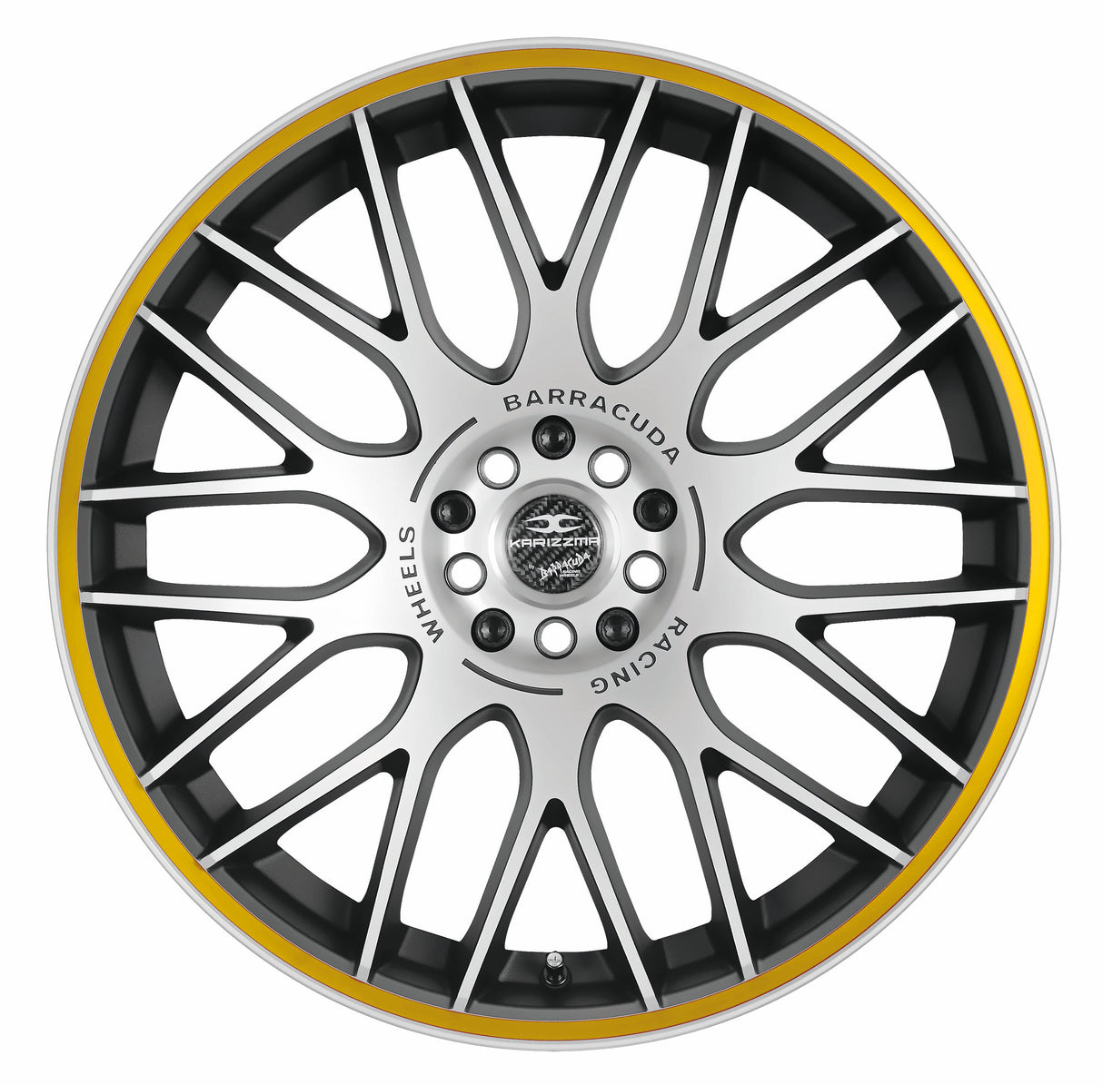 Barracuda Karizzma Alufelge 8,5x19 ET35 5x112 Mattblack Puresports Color Trim gelb