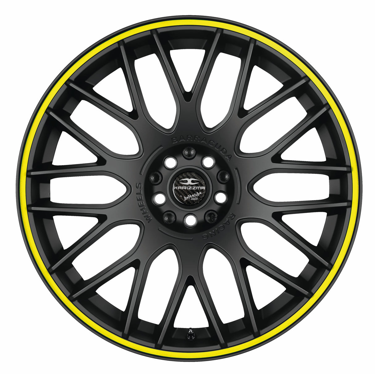 Barracuda Karizzma Alufelge 8,5x19 ET32 5x100/5x112 Mattblack Puresports Color Trim gelb