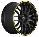 Barracuda Karizzma Alufelge 7,5x17 ET35 4x100/4x114,3 Mattblack Puresports Color Trim gelb