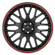 Barracuda Karizzma Alufelge 7,5x17 ET38 4x98/4x108 Mattblack Puresports Color Trim rot