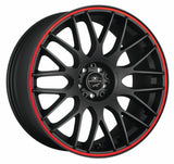 Barracuda Karizzma Alufelge 7,5x17 ET38 4x98/4x108 Mattblack Puresports Color Trim rot