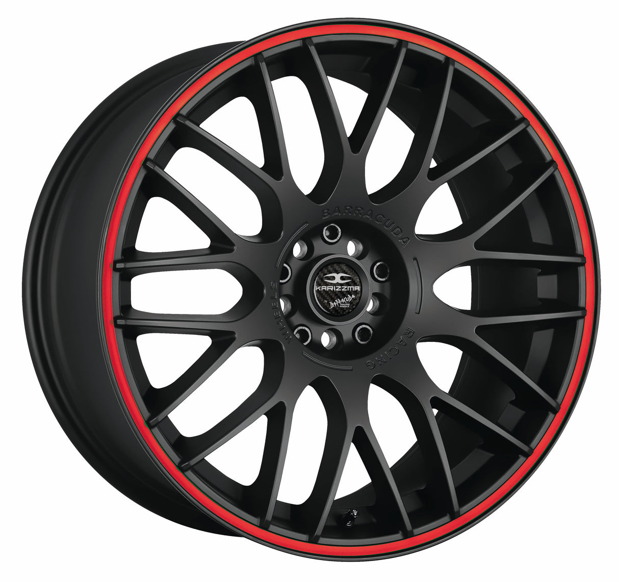 Barracuda Karizzma Alufelge 10,5x20 ET35 5x120 Mattblack Puresports Color Trim rot