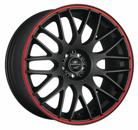 Barracuda Karizzma Alufelge 8,5x19 ET32 5x100/5x112 Mattblack Puresports Color Trim rot