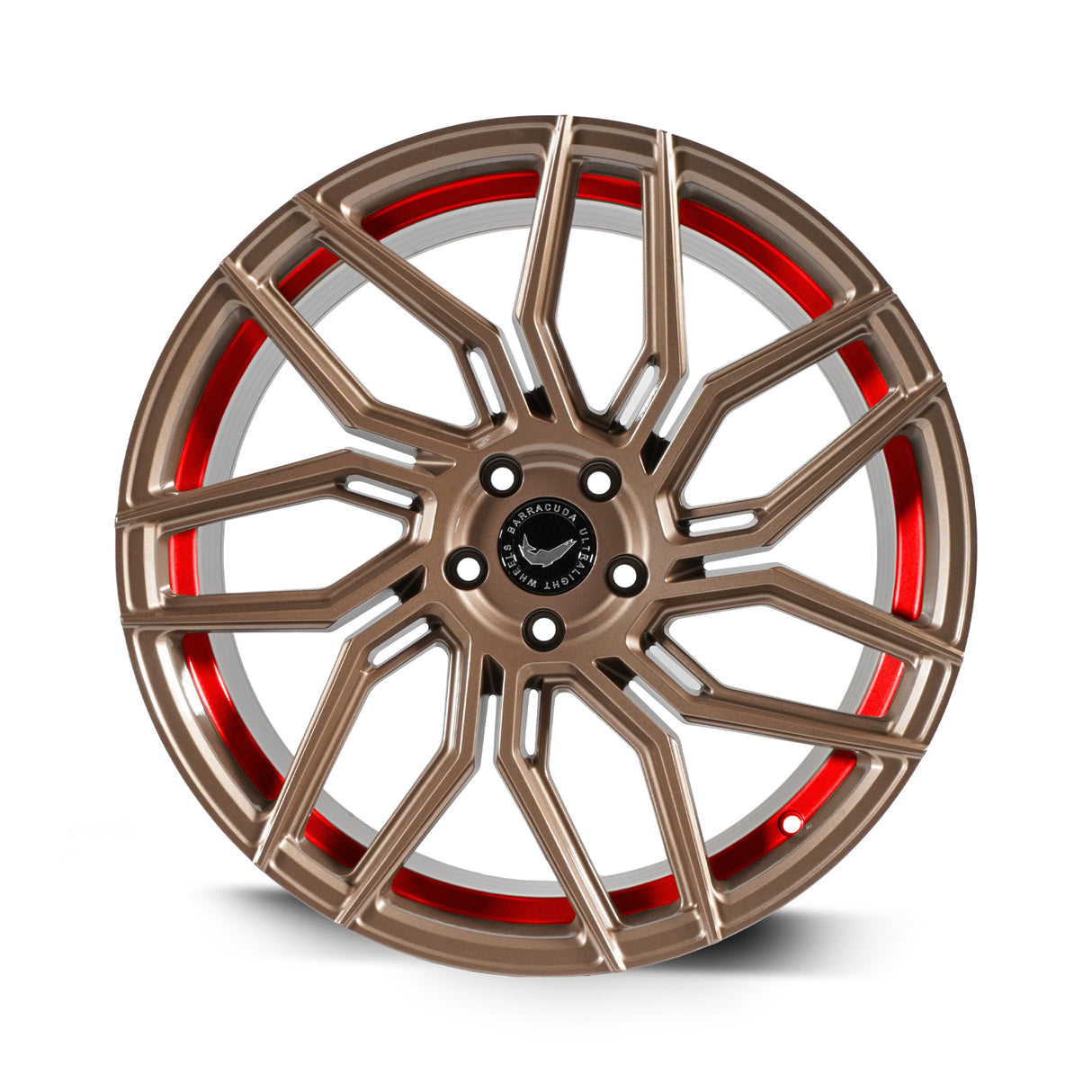 Barracuda Dragoon Alufelge 8,5x19 ET40 5x108 Higloss-Bronze undercut Trimline red