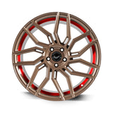 Barracuda Dragoon Alufelge 8,5x20 ET38 5x112 Higloss-Bronze undercut Trimline red