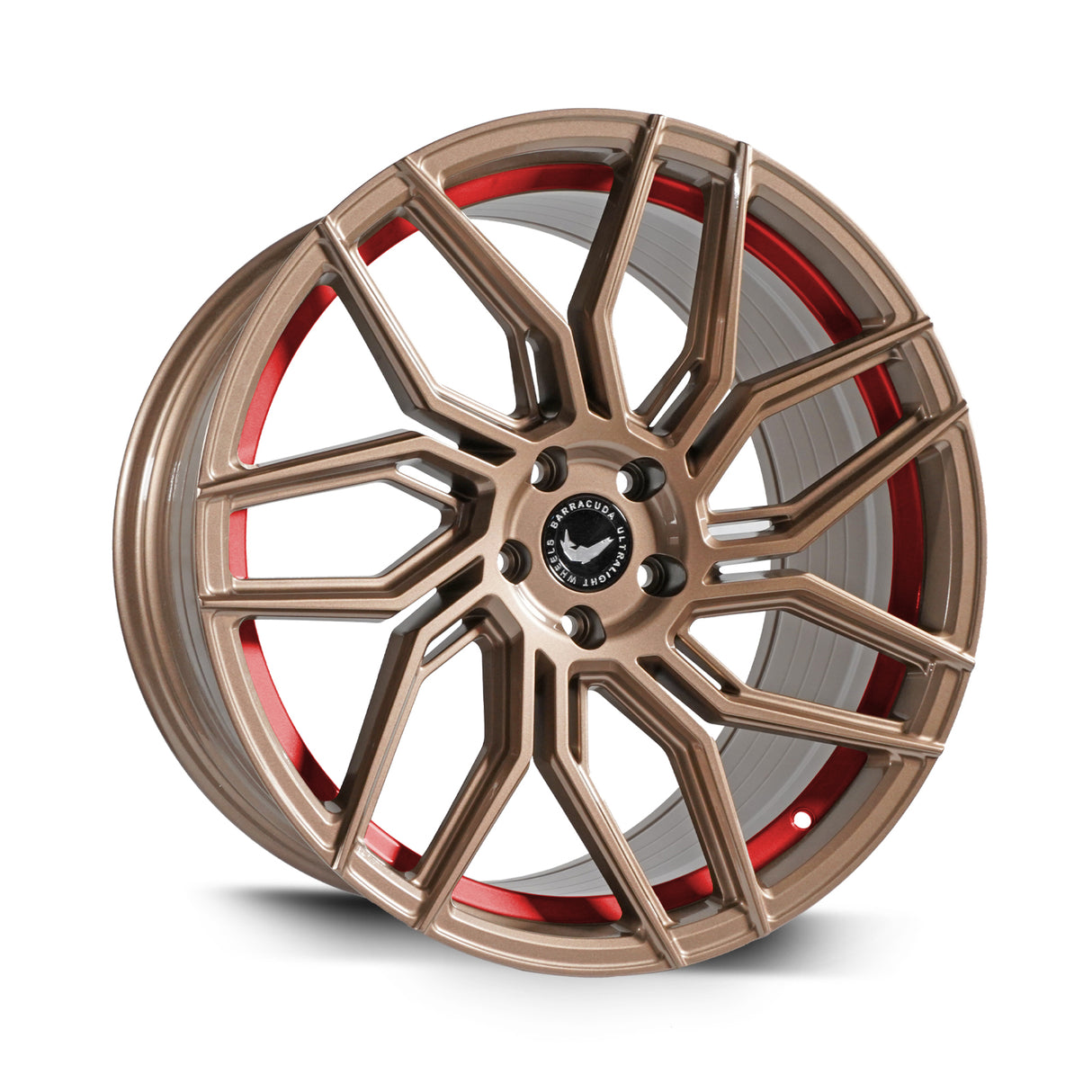 Barracuda Dragoon Alufelge 8,5x19 ET43 5x112 Higloss-Bronze undercut Trimline red