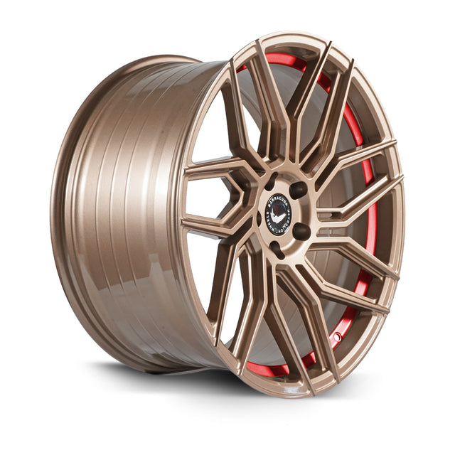 Barracuda Dragoon Alufelge 8,5x19 ET40 5x108 Higloss-Bronze undercut Trimline red