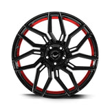 Barracuda Dragoon Alufelge 8,5x19 ET40 5x108 Higloss-Black undercut Trimline red