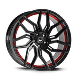 Barracuda Dragoon Alufelge 8,5x19 ET40 5x108 Higloss-Black undercut Trimline red