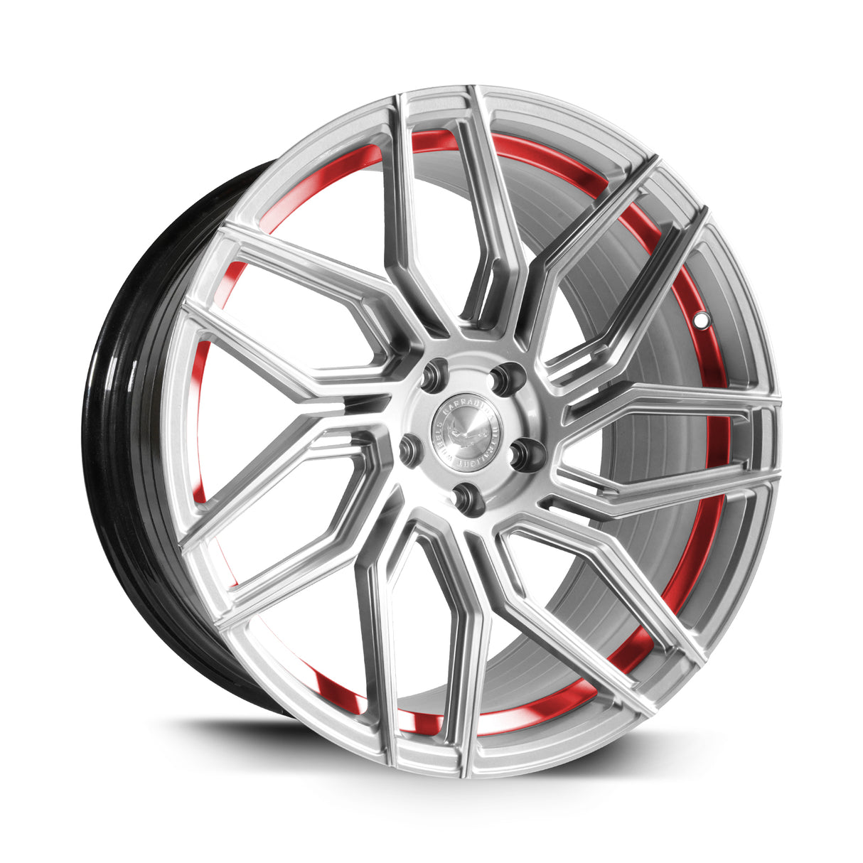 Barracuda Dragoon Alufelge 9x19 ET40 5x112 Silver undercut Trimline red