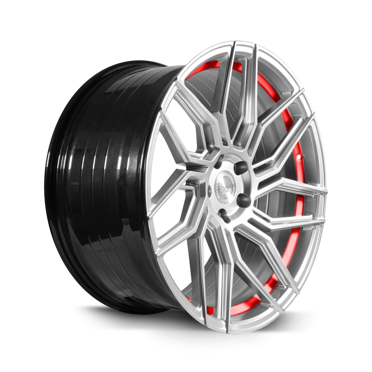 Barracuda Dragoon Alufelge 10x20 ET25 5x112 Silver undercut Trimline red