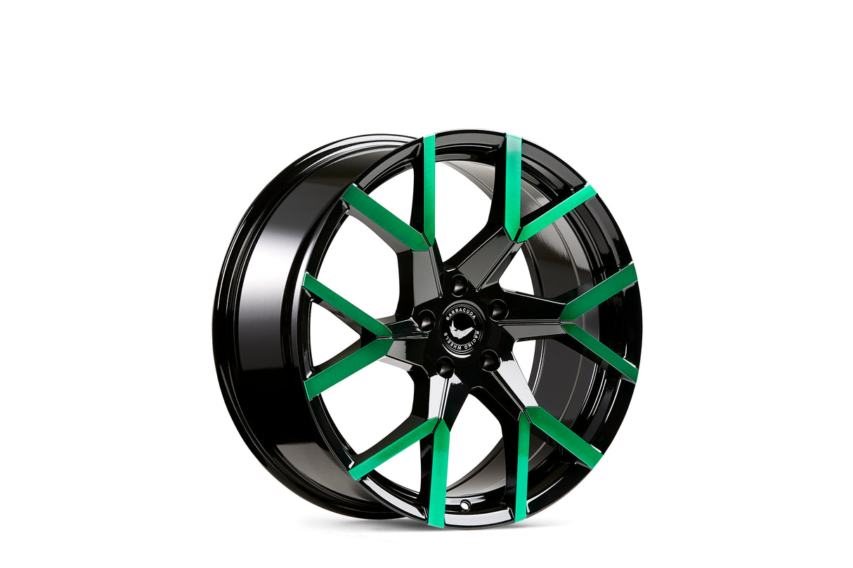 Barracuda Tzunamee Evo Alufelge 8,5x19 ET40 5x120 Black gloss flashgreen