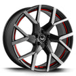 Barracuda Tzunamee Evo Alufelge 8,5x19 ET40 5x120 Silver brushed undercut Trimline red