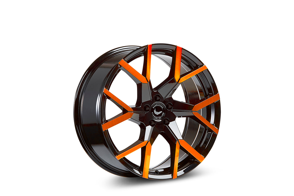 Barracuda Tzunamee Evo Alufelge 8x18 ET43 5x100 Black gloss Flashorange