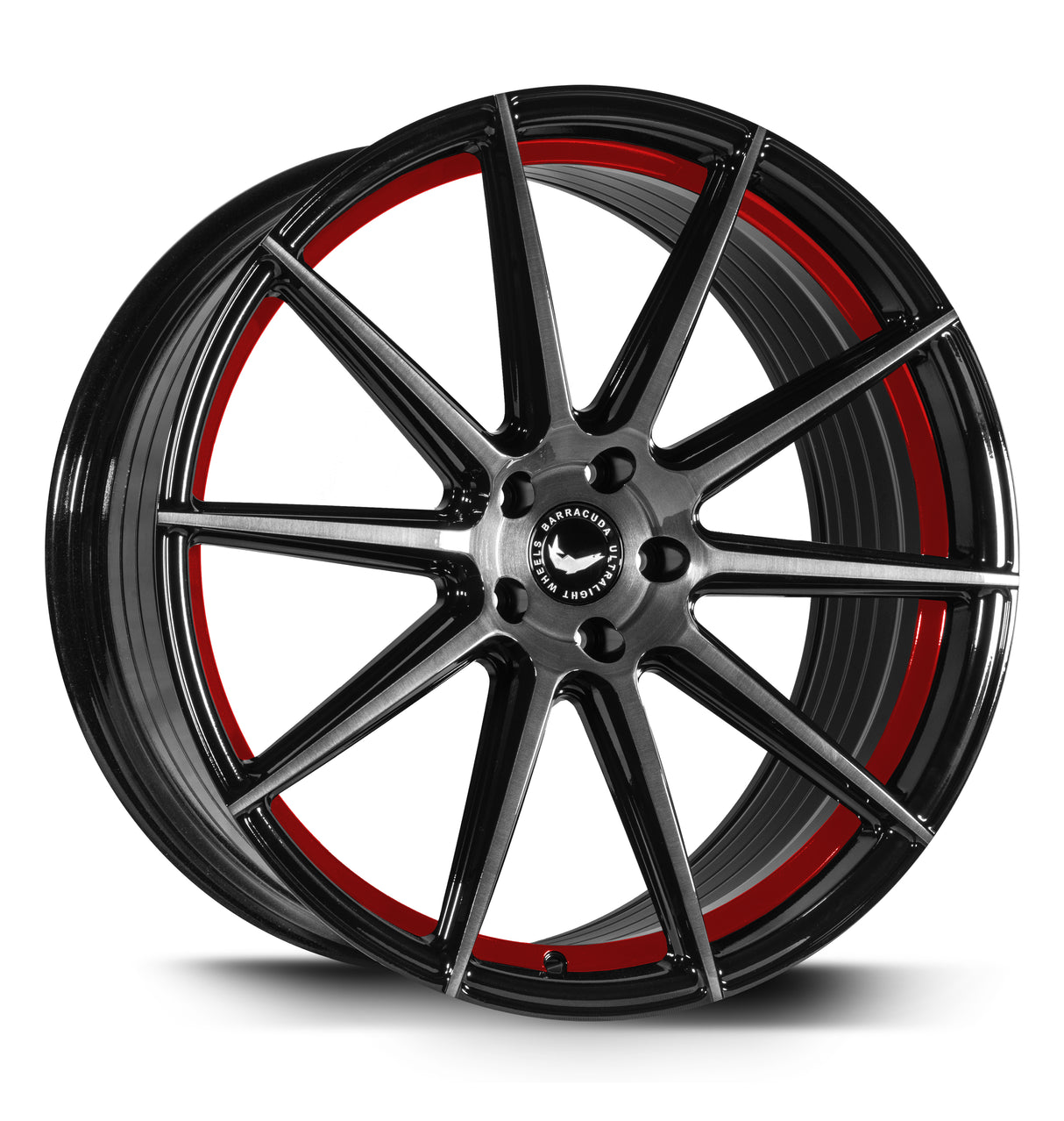 Barracuda Project 2,0 Alufelge 10,5x20 ET40 5x108 silver brushed/ undercut Color Trim rot