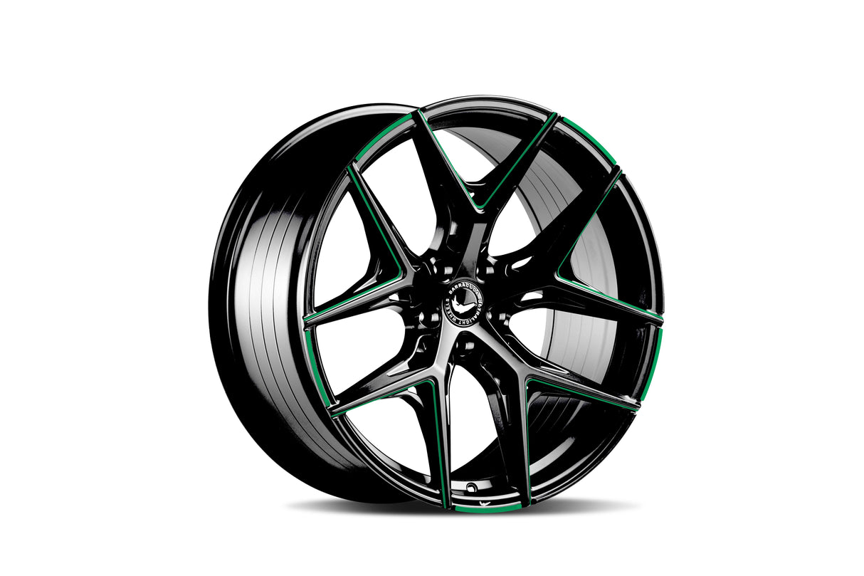 Barracuda Razzer Alufelge 8,5x19 ET40 5x108 Flash GREEN Puresports gefräst