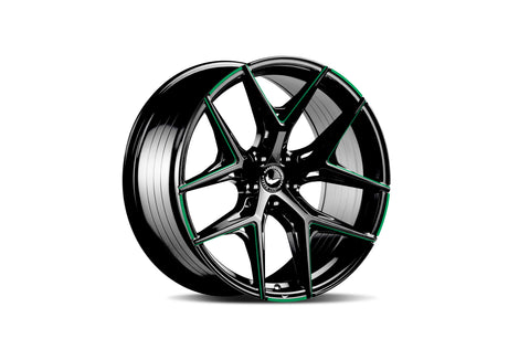 Barracuda Razzer Alufelge 10,5x22 ET40 5x114,3 Flash GREEN Puresports gefräst