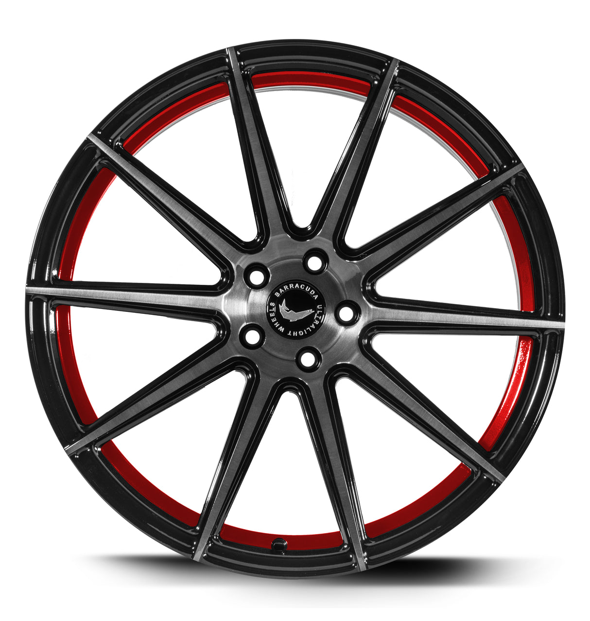 Barracuda Project Two Alufelge 10,5x21 ET19 5x112 Higloss-Black brushed Surface/undercut Colour trim rot