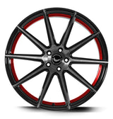 Barracuda Project Two Alufelge 10,5x21 ET19 5x112 Higloss-Black brushed Surface/undercut Colour trim rot