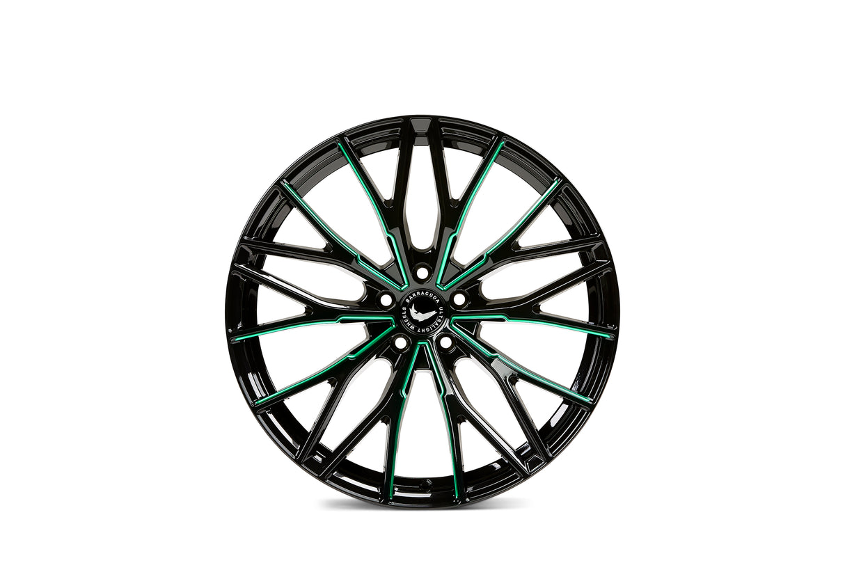 Barracuda Project 3.0 T8 Alufelge 8,5x18 ET30 5x114,3 Black gloss flashgreen