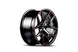 Barracuda Razzer Alufelge 9,5x21 ET35 5x112 Mattblack undercut Trimline rot Puresports gefräst