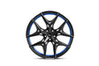 Barracuda Razzer Alufelge 8,5x19 ET43 5x112 Mattblack undertcut Trimline blau Puresports gefräst