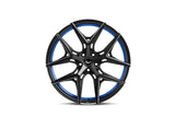 Barracuda Razzer Alufelge 8,5x19 ET43 5x114,3 Mattblack undertcut Trimline blau Puresports gefräst