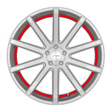 Corspeed Deville Alufelge 8,5x19 ET42 5x120 Silver-brushed-Surface/ undercut Color Trim rot
