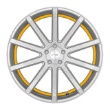 Corspeed Deville Alufelge 9x20 ET40 5x112 Silver-brushed-Surface/ undercut Color Trim gelb