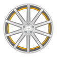 Corspeed Deville Alufelge 9x21 ET35 5x112 Silver-brushed-Surface/ undercut Color Trim gelb