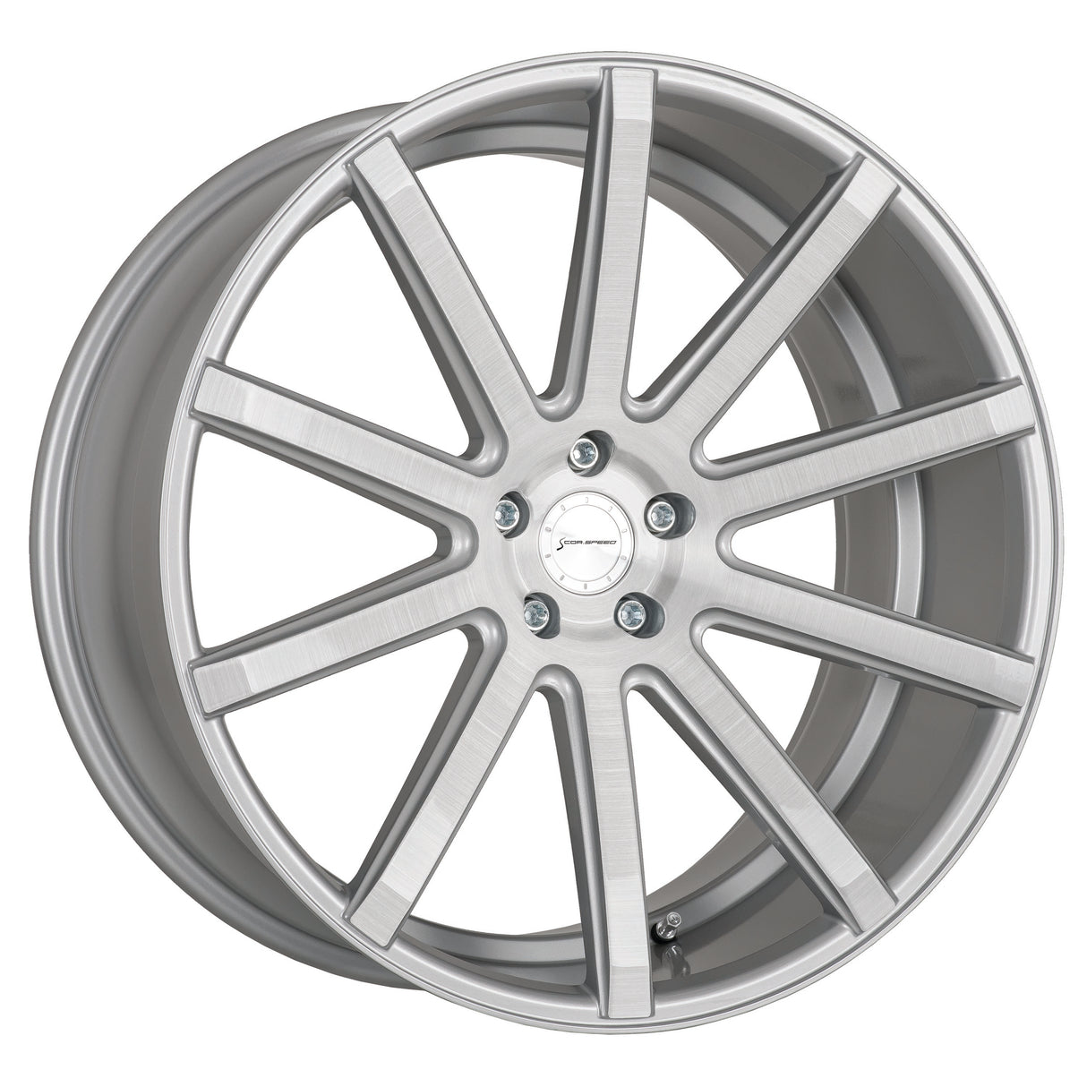 Corspeed Deville Alufelge 9x20 ET25 5x112 Silver-brushed-Surface/ undercut Color Trim rot