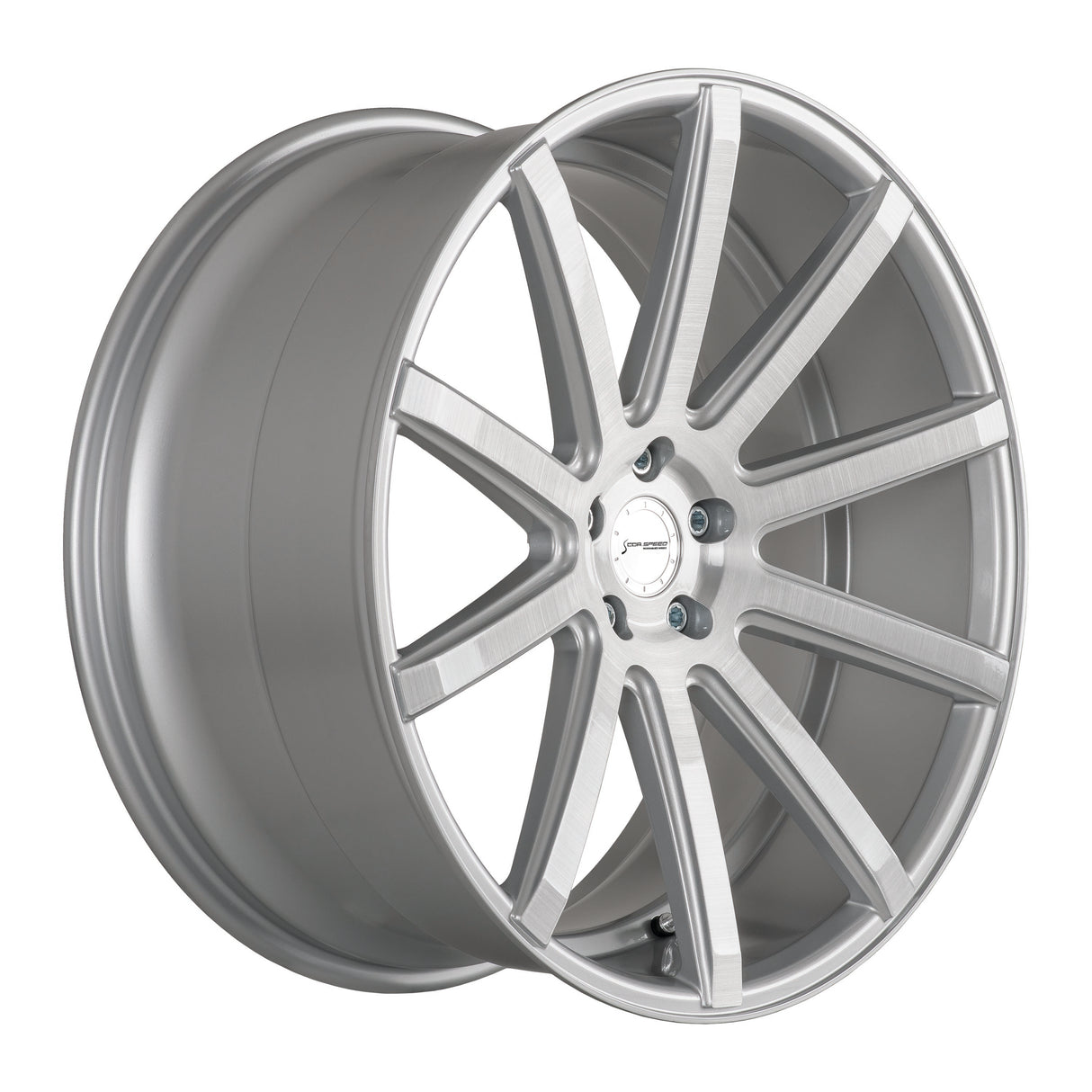 Corspeed Deville Alufelge 8,5x19 ET45 5x112 Silver-brushed-Surface/ undercut Color Trim weiß