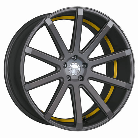 Corspeed Deville Alufelge 9x20 ET20 5x112 Gunmetal/ undercut Color Trim gelb