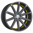 Corspeed Deville Alufelge 10,5x21 ET40 5x114,3 Gunmetal/ undercut Color Trim gelb
