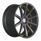 Corspeed Deville Alufelge 10,5x21 ET40 5x114,3 Gunmetal/ undercut Color Trim gelb