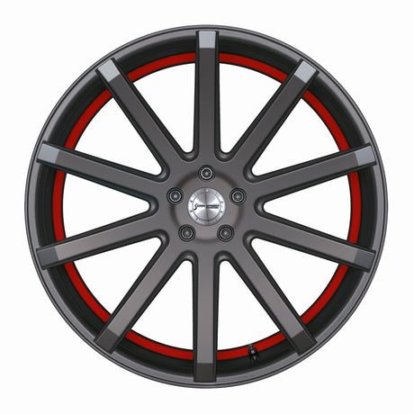Corspeed Deville Alufelge 9,5x22 ET37 5x108 Gunmetal/ undercut Color Trim rot