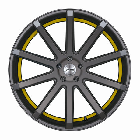 Corspeed Deville Alufelge 10,5x22 ET40 5x120 Gunmetal/ undercut Color Trim gelb