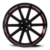 Corspeed Deville Alufelge 11x23 ET40 5x112 Higloss-Black/ undercut Color Trim rot