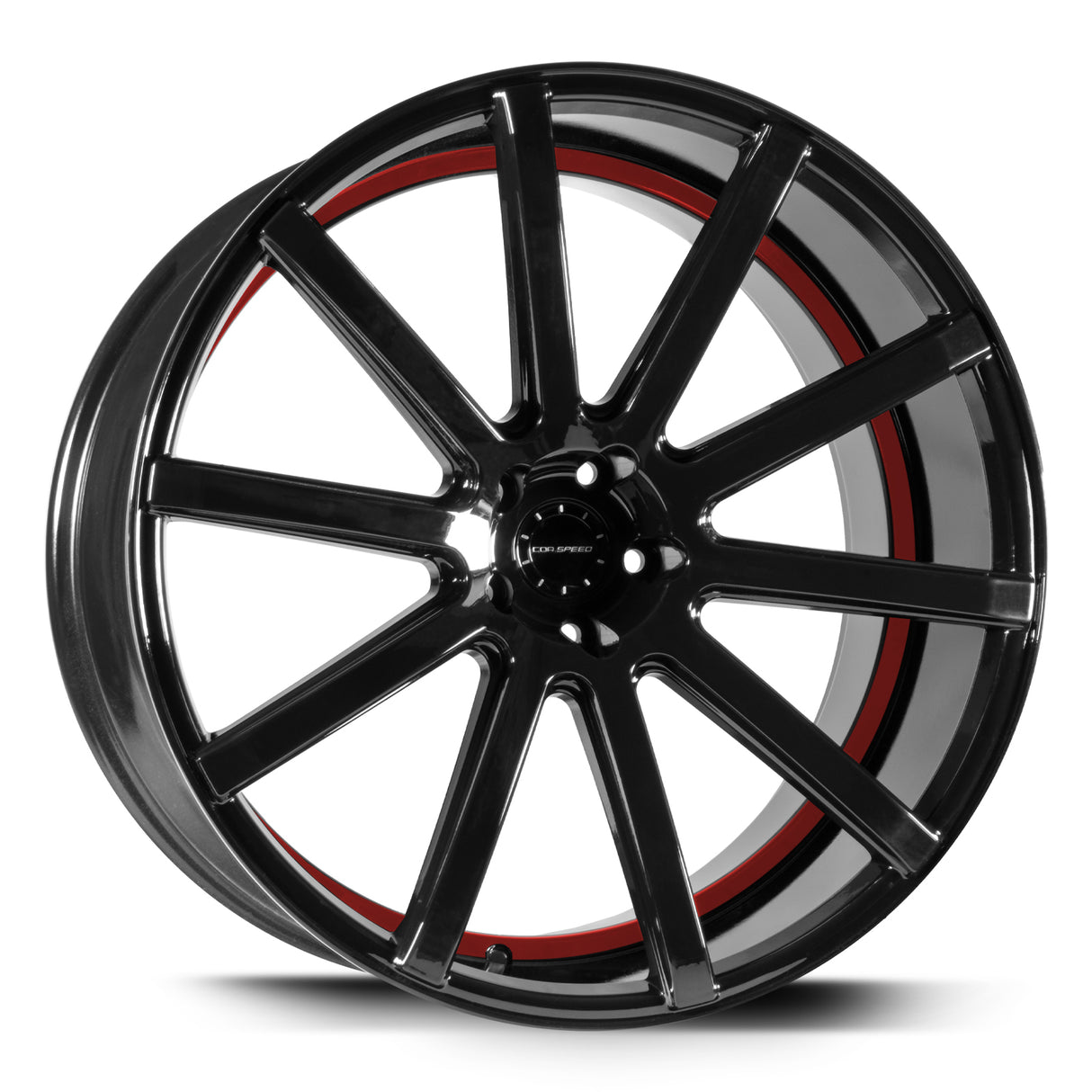 Corspeed Deville Alufelge 9,5x22 ET20 5x112 Higloss-Black/ undercut Color Trim rot