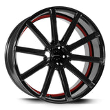 Corspeed Deville Alufelge 9,5x22 ET20 5x112 Higloss-Black/ undercut Color Trim rot