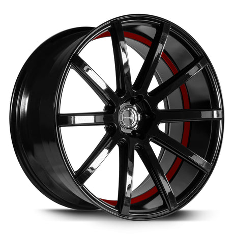 Corspeed Deville Alufelge 9,5x22 ET35 5x112 Higloss-Black/ undercut Color Trim rot