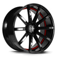 Corspeed Deville Alufelge 9,5x22 ET20 5x112 Higloss-Black/ undercut Color Trim rot