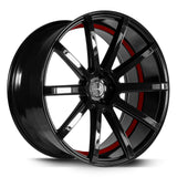 Corspeed Deville Alufelge 9,5x22 ET20 5x112 Higloss-Black/ undercut Color Trim rot