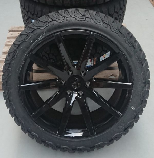 4x Felgen Dirt D54 9,5x22 ET25 6x139,7 + 4x Reifen Black Bear AT2 285/45/22