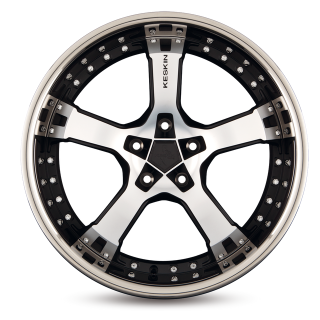 Keskin KT10 Humerus Matt Black Front Polish Sl Alufelge 10x22 ET40 5x120/74.1