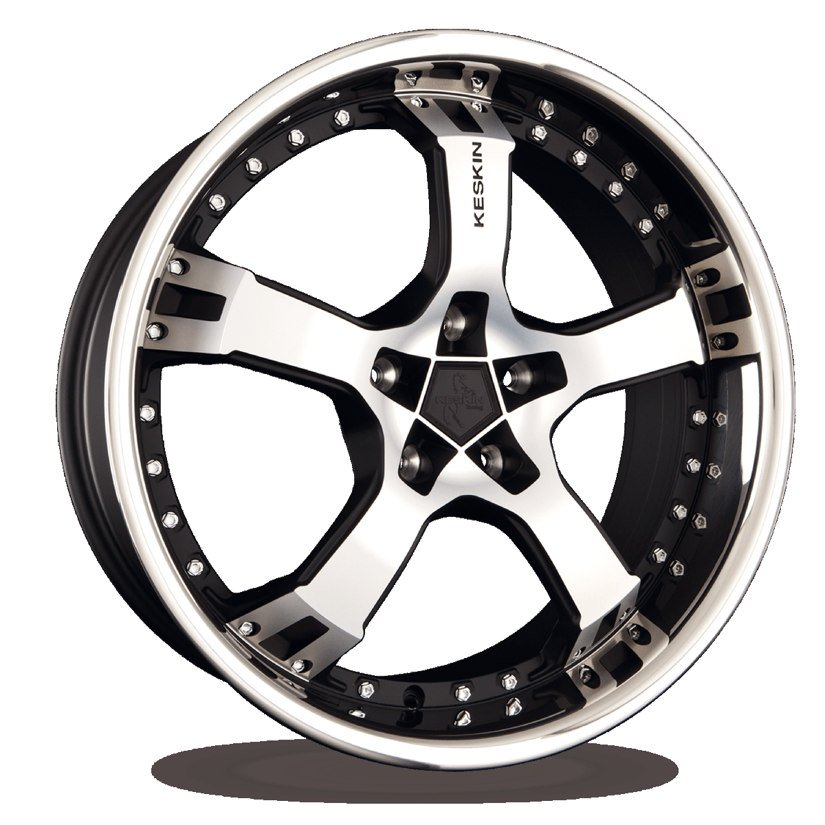 Keskin KT10 Humerus Matt Black Front Polish Sl Alufelge 9.5x19 ET35 5x114.3/72.6