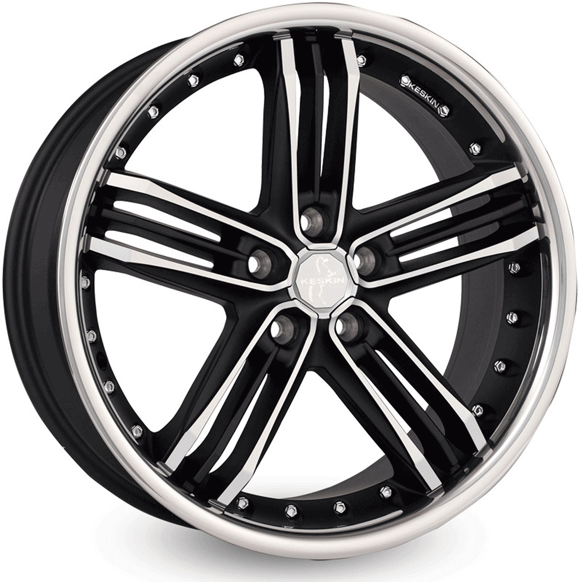 Keskin KT11 Matt Black Front Polish Sl Alufelge 8x18 ET42 5x114.3/72.6