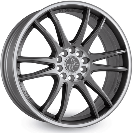 Keskin KT12 Racing Titan Grey Lip Polish Alufelge 8x18 ET35 4x100/4x108/63.4