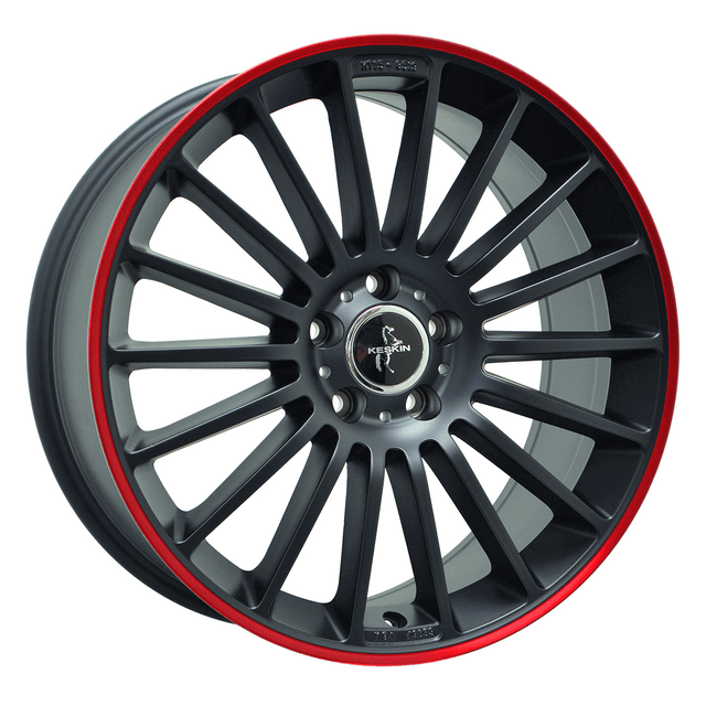 Keskin KT15 Speed Matt Black Lip Red Alufelge 8x18 ET30 5x112/66.6